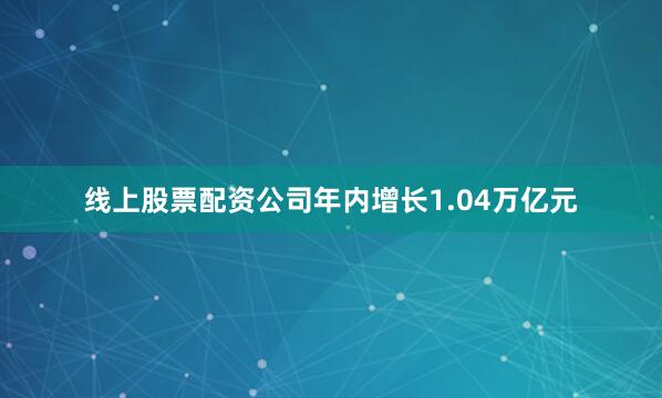 线上股票配资公司年内增长1.04万亿元
