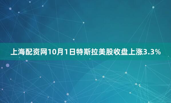 上海配资网10月1日特斯拉美股收盘上涨3.3%